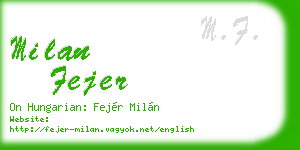 milan fejer business card